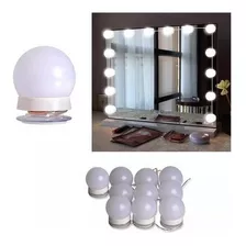 Kit 10 Focos Lamparas Luz Led Espejo Usb Maquillaje Camarin Luz Cálida / Fría / Natural