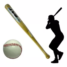 Bate Baseball Beisbol De Madera Macisa Con Pelota En Set 