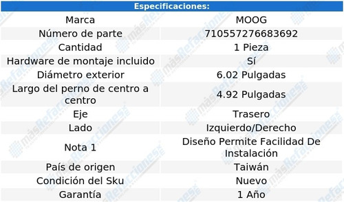 2 Bases Amortiguador Tra Moog Volkswagen R32 08 Foto 2