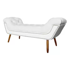 Recamier Divã Sienna King 195cm Suede Branco