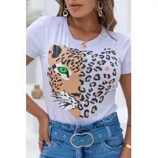 Camiseta T-shirt Revanche Feminina Onça Branca