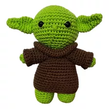 Boneco Yoda Em Crochê Amigurumi Filme Star Wars Personagem