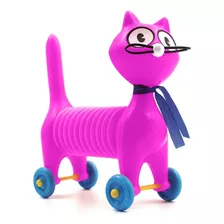 Gatinho Chorão Sanfonado C/ Som E Rodinha Brinquedo Infantil