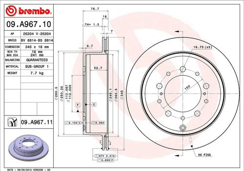 Disco De Freno / Toyota Tundra Sr 2014 A 2021 Tras Ventilado Foto 2