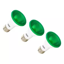 Lâmpada Verde Par 20 Led 6w P/ Jardim Area Externa Kit 3pçs