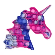 Pop It Silicona Originales Importados Antiestres Sensoriales Color Unicornio Bicolor Azul Y Rosa