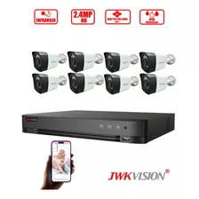 Kit 8 Camaras Bullet 2.4mp 1080p Para Exterior Interior Jwk