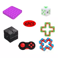 Kit 6, Pop It Fidget Toy, Empurre O Brinquedo Sensor