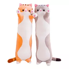 Peluche Almohada Gatito Largo Gato Kawai Grande