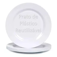 Kit 10 Prato Sobremesa Plastico Reutilizavel Simples Pratico Liso