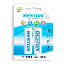 Pilas Baterias Recargables Aa 1.2v 3000mah X2 Beston