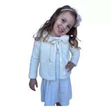 Bolero Casaco Teddy Infantil Com Gola Luxo De Frio Menina