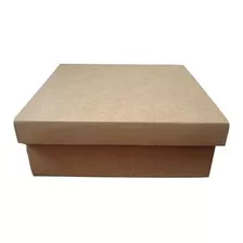 Caixa 20x20x8 Lisa Em Mdf Cru Decoração - Kit 6 Unidades