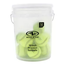 Athletic Works Cubeta C/ 12 Pelotas De Practica Softbol 12in