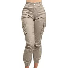 Jogger Cargo Mujer Gabardina Stretch 