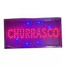 Letreros Led Luminosos Comerciales Texto Churrasco 48x25cm