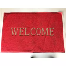 Tapete Capacho De Vinil Welcome 120 X 80cm Vermelho Novo