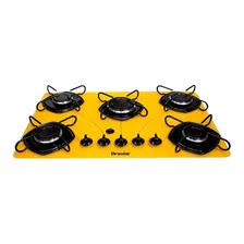 Cooktop 5 Bocas Automático Easy Clean Amarelo Bivolt