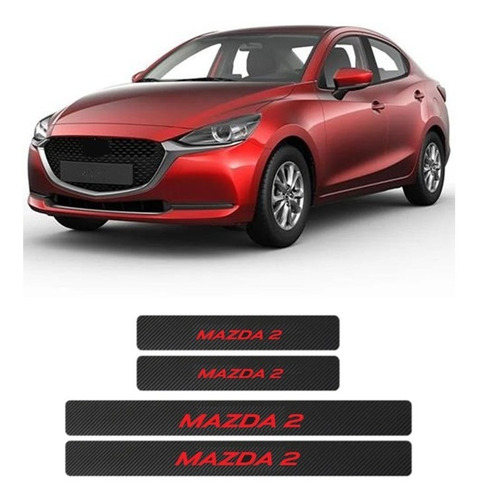 Sticker Autos Proteccin De Estribos Mazda 2 Fibra Carbon  Foto 6