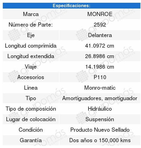 2 Amortiguadores Monroe Combi Volkswagen 1988 1989 1990 1991 Foto 2