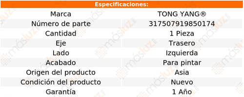 1- Aleron Defensa Trasera Izq P/pintar Gmc Acadia 17/19 Tyg Foto 2