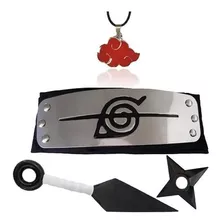 Bandana Naruto Renegado + Kunai + Shuriken + Colar Akatsuki