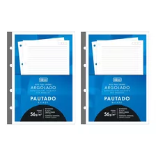 Kit C/ 2 Refil Tiliflex Pautado Caderno Argolado Colegial B5