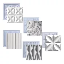 Kit Molde De Gesso 3d Formas Placa Cimento Abs Plástico