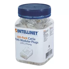 Plug Modular Rj45 Intellinet Utp Cat5e Bote 100pzs Oro 15 Mi