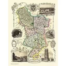 Jg Mapa De Derbyshire, Inglaterra 1836 Por Thomas Moule Romp