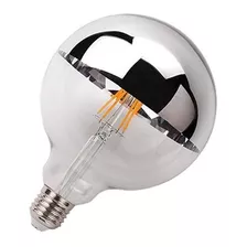 Lâmpada Filamento De Led Defletora Balloon Cromada 4w Bivolt Cor Da Luz Âmbar 110v/220v