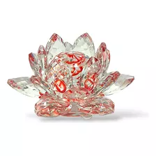 Figura Decorativa Cristal Flor De Loto - Rojo 10 Cms