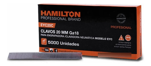 Clavos Calibre Ga18 Eyc 2 X 20 Mm Hamilton Eyc20c