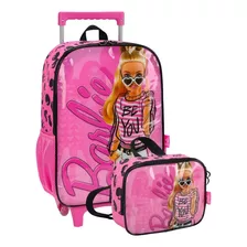 Mochila E Lancheira Meninas Infantil Boneca Barbie Rodinhas