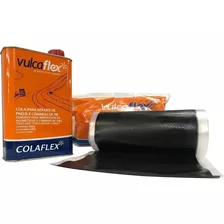Kit Cola Preta + Vulcanite 1kg Reparo A Quente Vulcaflex