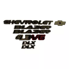 Kit Adesivo Emblema 3d Resinado Chevrolet Blazer Dlx 4.3v6 