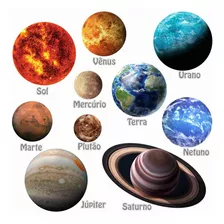  Adesivo Infantil Sistema Solar Planetas Kit Com Nomes R02