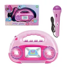 Radio Musical Infantil Com Microfone E Luz Pop Star Lindo