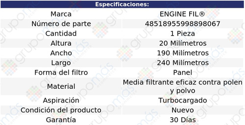 Filtro De Cabina Engine Fil Para Ford Fiesta 2012 A 2015 Foto 2