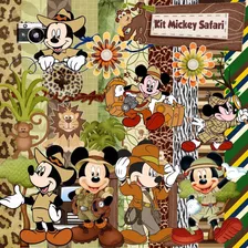 Kit Scrapbook Digital - Mickey Safari - Arte Final - Layout