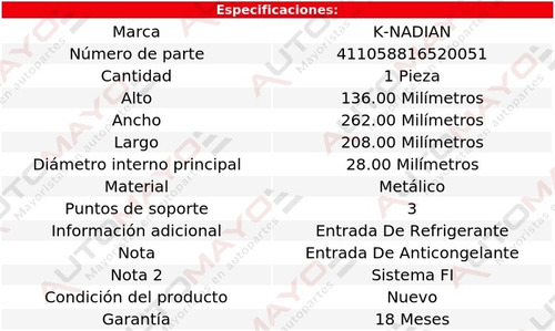 Tubo Anticongelante K-nadian Toyota Rush L4 1.5l 09 Foto 3