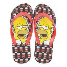 Sandalias Para Hombre Homero Simpson Color Negro