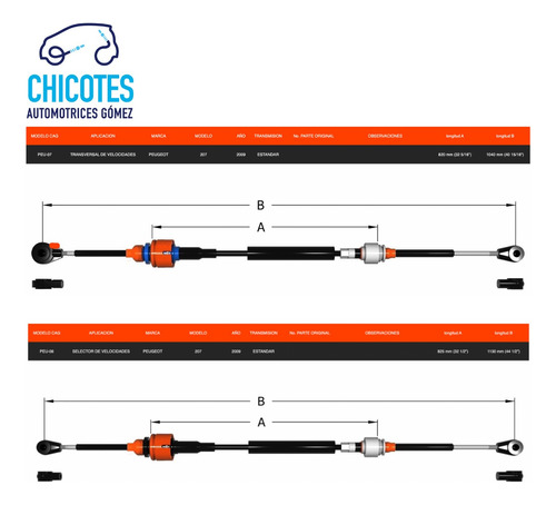 Juego De Chicotes De Veloicidades Peugeot 207 Ao 2009 Foto 4