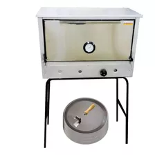 Horno Pizzero A Gas 12 Moldes Fte Acero Base Apoyo + Moldes