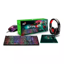 Kit 4 Em 1 Headset Sound Mouse C/ Teclado + Mousepad Control