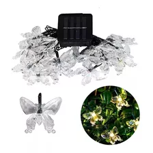 Guirnaldas Solares Mariposa 4m Amarilla Luz Decorativa Jardin Solar Adornos Luces Led De Navidad Exterior Qatarshop Guirnalda Terraza Decoracion Navideña Qatar