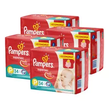 Kit Com 4 Pacotes Fraldas Pampers Supersec Atacado Envio Ful