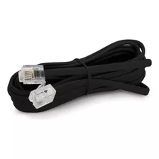 Cable Linea Telefono 2.1 Mts Rj11 Negro Bolsa X 20 Unidades