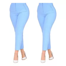 Pantalon De Vestir Tiro Alto Con Pinzas Elegante 