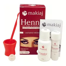 Kit Rena Profissional Lapis Dermatografico Caneta Paquímetro Cor Castanho Médio